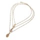 Bohemian Multi-layer Geometric Shell Necklace Conch Inlaid Gold Side Alloy Necklace