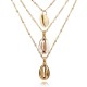 Bohemian Multi-layer Geometric Shell Necklace Conch Inlaid Gold Side Alloy Necklace