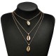 Bohemian Multi-layer Geometric Shell Necklace Conch Inlaid Gold Side Alloy Necklace