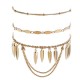 Bohemian Multi-layer Gold Bracelet Set Arrow Tassel Pendant Chain Charm Bracelet for Women