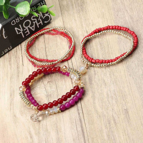 Bohemian Multilayer Bracelet Beads Crystal Bracelets Women Accessories