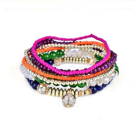 Bohemian Multilayer Bracelet Beads Crystal Bracelets Women Accessories