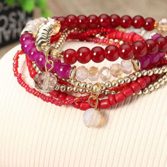 Bohemian Multilayer Bracelet Beads Crystal Bracelets Women Accessories