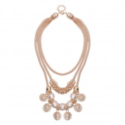 Bohemian Multilayer Gold Artificial Pearl Hollow Ball Unique Style Necklace Party Gift for Women