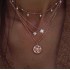 Bohemian Multilayer Necklaces Round Slice Beads Stars Chain Crescent Pendant Necklace For Women