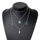 Bohemian Multilayer Silver Necklace laeave Turquoise Chain Pendant Necklace for Women