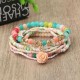 Bohemian Multilayer Sweet Rose Flower Pendant Bead Bracelet Women Clothing Accessories