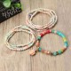 Bohemian Multilayer Sweet Rose Flower Pendant Bead Bracelet Women Clothing Accessories