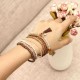 Bohemian Multilayer Tassel Charm Gold Color Coin Pendant Beads Bracelet for Women