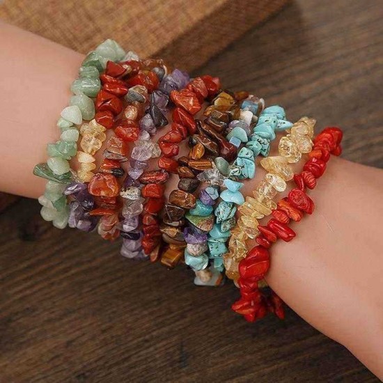 Bohemian Natural Crystal Gravel Bracelet Retro Style Wish Crystal Bracelet For Women