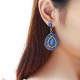 Bohemian Rhinestone Water Drop Pendant Ear Stud Piercing Earrings Clothing Accessories for Women