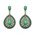 Bohemian Rhinestone Water Drop Pendant Ear Stud Piercing Earrings Clothing Accessories for Women