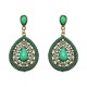 Bohemian Rhinestone Water Drop Pendant Ear Stud Piercing Earrings Clothing Accessories for Women