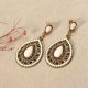 Bohemian Rhinestone Water Drop Pendant Ear Stud Piercing Earrings Clothing Accessories for Women