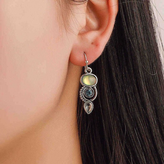 Bohemian Rotating Crystal Earring Long Style Rhinestone Ear Drop Earring For Women Jewelry