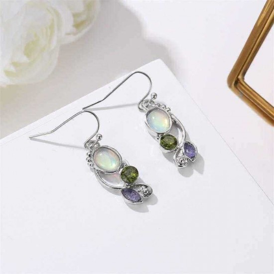 Bohemian Rotating Crystal Earring Long Style Rhinestone Ear Drop Earring For Women Jewelry