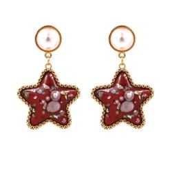 Bohemian Shell Star Earring Drop Rhinestone Pearl Earrings For Women Beach Style