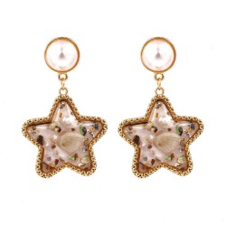 Bohemian Shell Star Earring Drop Rhinestone Pearl Earrings For Women Beach Style