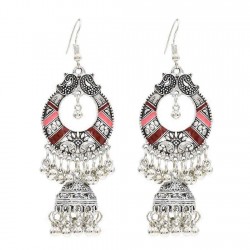 Bohemian Tassel Earring Hallow Bell Drop Earrings Retro Sliver Earrings for Women