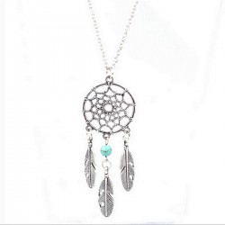 Bohemian Tassel Feather Wing  Long Chain Necklace