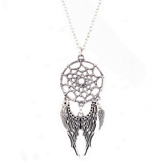 Bohemian Tassel Feather Wing  Long Chain Necklace