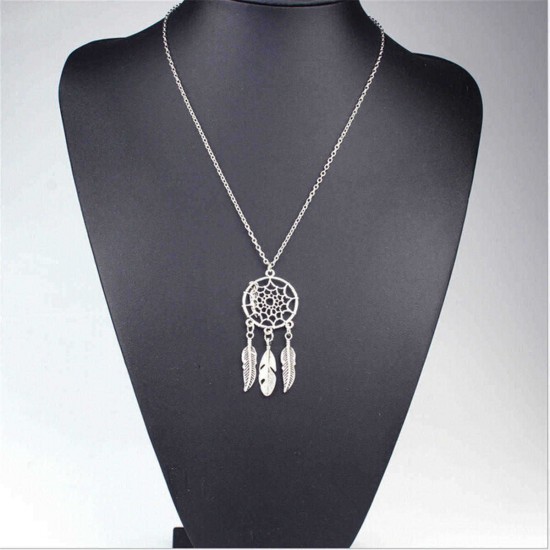 Bohemian Tassel Feather Wing  Long Chain Necklace