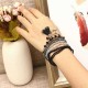 Bohemian Tassel Flower Leaf Pendant Multilayer Beads Bracelets for Women