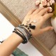 Bohemian Tassel Flower Leaf Pendant Multilayer Beads Bracelets for Women