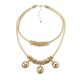 Bohemian Trendy Gold Artificial Pearl Hollow Figure Alloy Shining Necklace Party Gift for Women