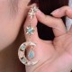 Bohemian Trendy Star Sun Moon Rhinestone Crystal Stellar Ear Drop Earring for Women Jewelry