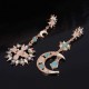 Bohemian Trendy Star Sun Moon Rhinestone Crystal Stellar Ear Drop Earring for Women Jewelry