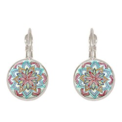 Bohemian Vintage Ear Drop Copper Colorful Flower Earrings