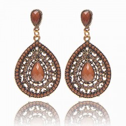 Bohemian Water Drop Diamond Earring Rhinestone Shiny Ear Drop For Women