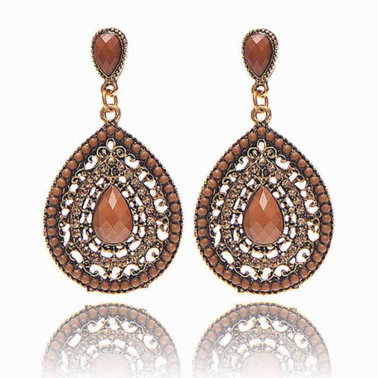 Bohemian Water Drop Diamond Earring Rhinestone Shiny Ear Drop For Women