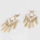 Bohemian White Gem Drop Earrings Snow Flower Tassels Earring For Women