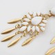 Bohemian White Gem Drop Earrings Snow Flower Tassels Earring For Women