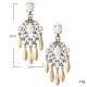 Bohemian White Gem Drop Earrings Snow Flower Tassels Earring For Women