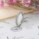 Bohemian White Resin Finger Ring Vintage Rhinestone Oval Opal Geometric Rings Jewelry for Women