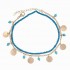 Bohemian Women's Anklet Summer Beach Multilayer Blue Bead Coin Pendant Ankle Bracelets Ring