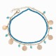 Bohemian Women's Anklet Summer Beach Multilayer Blue Bead Coin Pendant Ankle Bracelets Ring