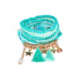 Bohemian Women's Bracelet Tassel Star Crystal Beads Bracelet Gift for Women