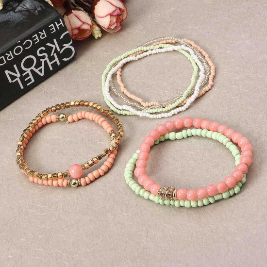 Bohemian Women's Colorful Multilayer Adjustable Beads Bracelets Best Gift for Girl