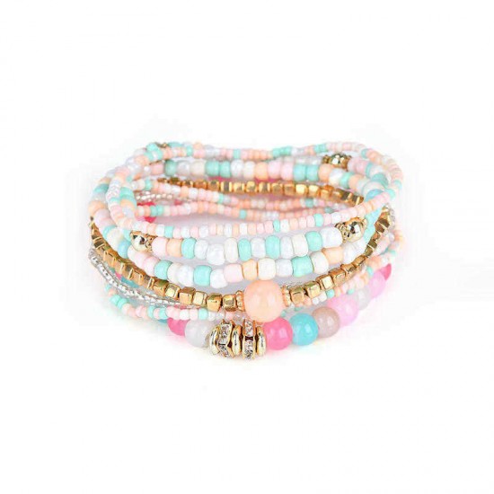 Bohemian Women's Colorful Multilayer Adjustable Beads Bracelets Best Gift for Girl