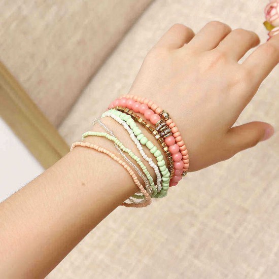 Bohemian Women's Colorful Multilayer Adjustable Beads Bracelets Best Gift for Girl