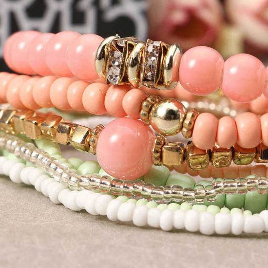 Bohemian Women's Colorful Multilayer Adjustable Beads Bracelets Best Gift for Girl