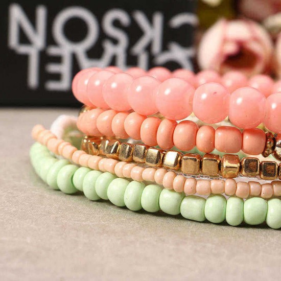 Bohemian Women's Colorful Multilayer Adjustable Beads Bracelets Best Gift for Girl