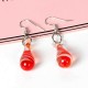 Bohemian Women's Dangle Earrings Spiral Flower Colored Glaze Drop Piercing Earring Unique Gift