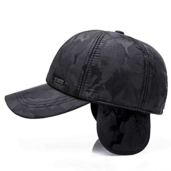 Camouflage Cotton Earmuffs Baseball Cap Winter Warm Thicken Peaked Hat Adjustable