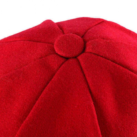 Casual Cotton Wool Women Solid Octagonal Cap Retro Newsboy Hat Nose Cap