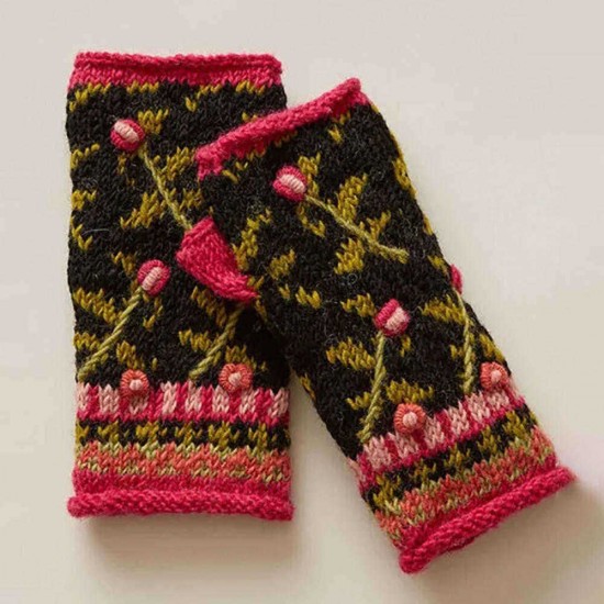 Casual Knit Short Glove Handwarmers